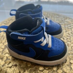 Nike Toddler Court Borough Mid 2 Blue and Black Sneakers